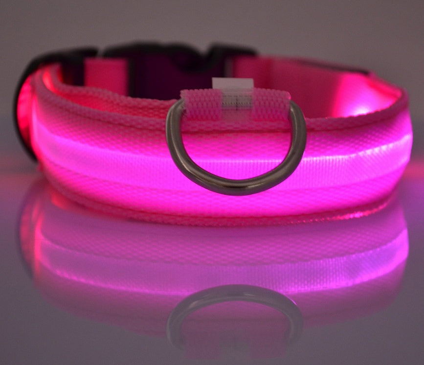 LED Dog Collar – Night Safety, Adjustable & Glow-in-the-Dark - Shop Happy Paws Now