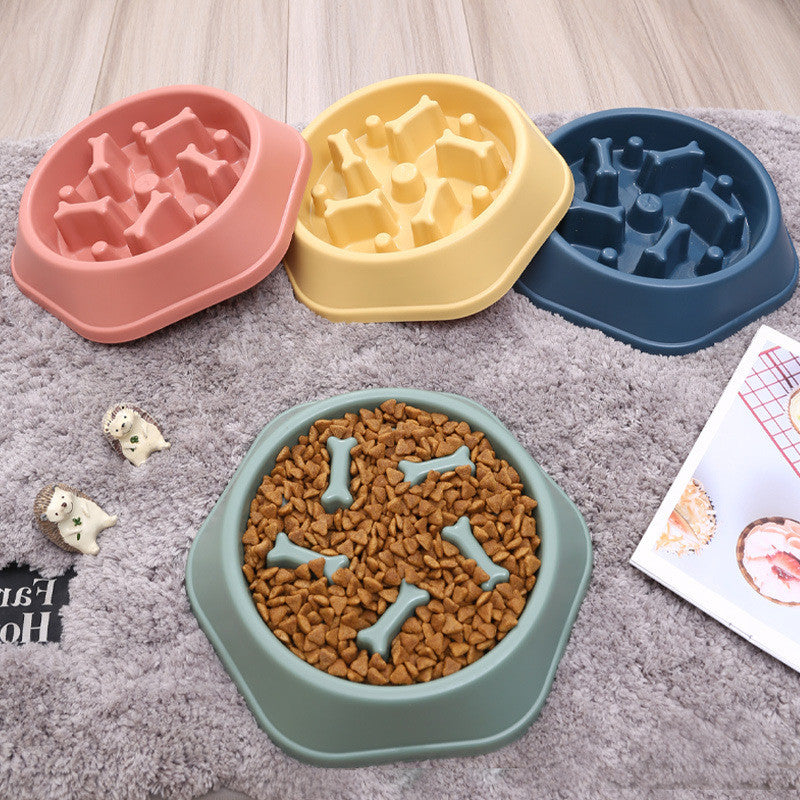 Anti-Choke Slow Feeder Dog Bowl – Bone-Shaped Design - Shop Happy Paws Now