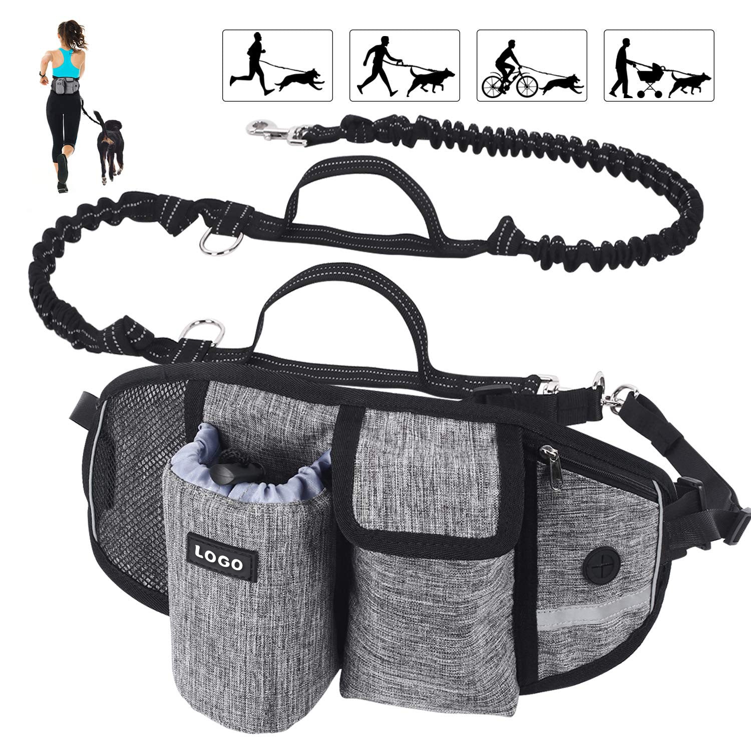 Hands-Free Dog Leash Waist Bag - Runs, Walks & Training - Shop Happy Paws Now