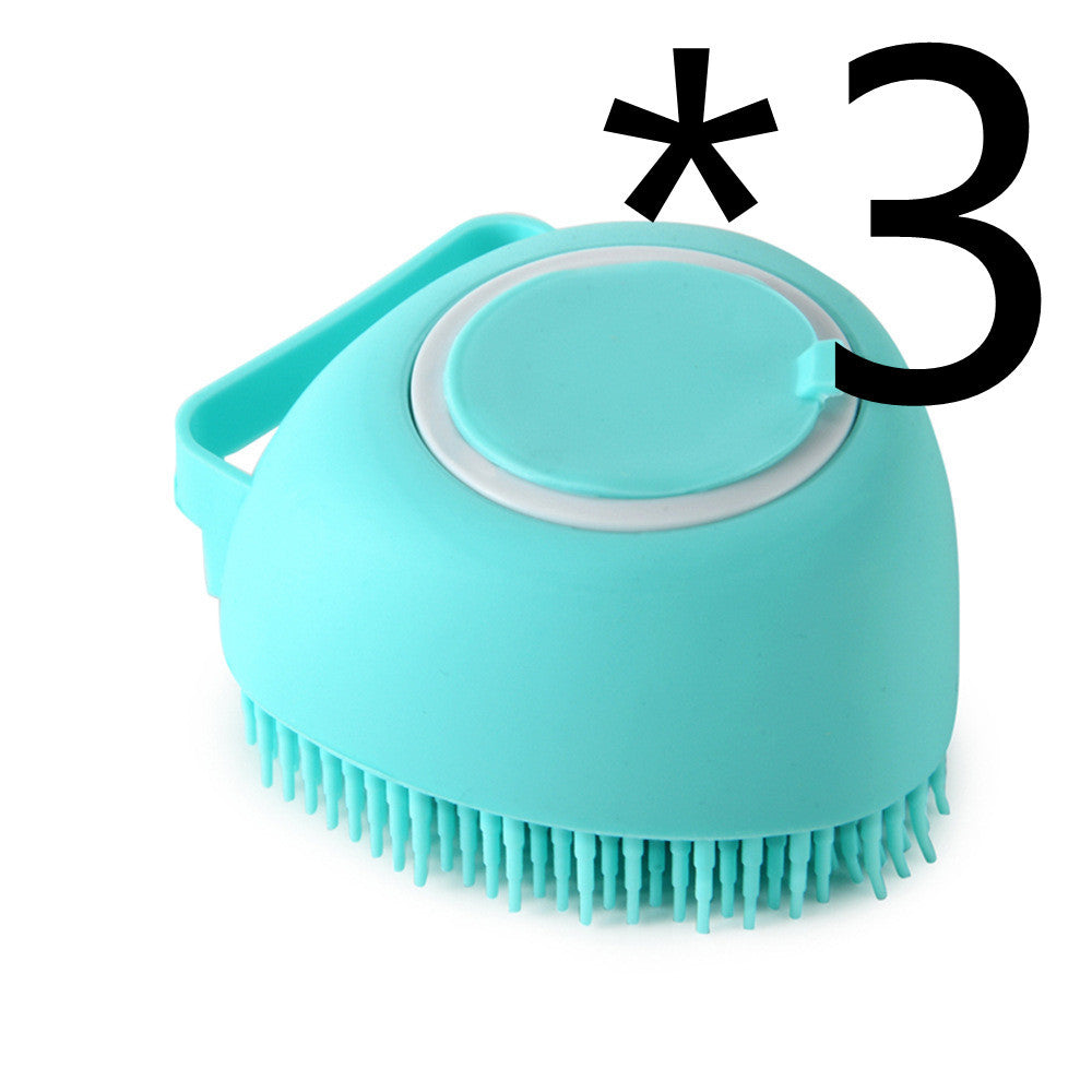 Silicone Pet Bath Brush – Grooming & Shampoo Dispenser - Shop Happy Paws Now