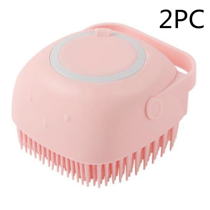 Silicone Pet Bath Brush – Grooming & Shampoo Dispenser - Shop Happy Paws Now