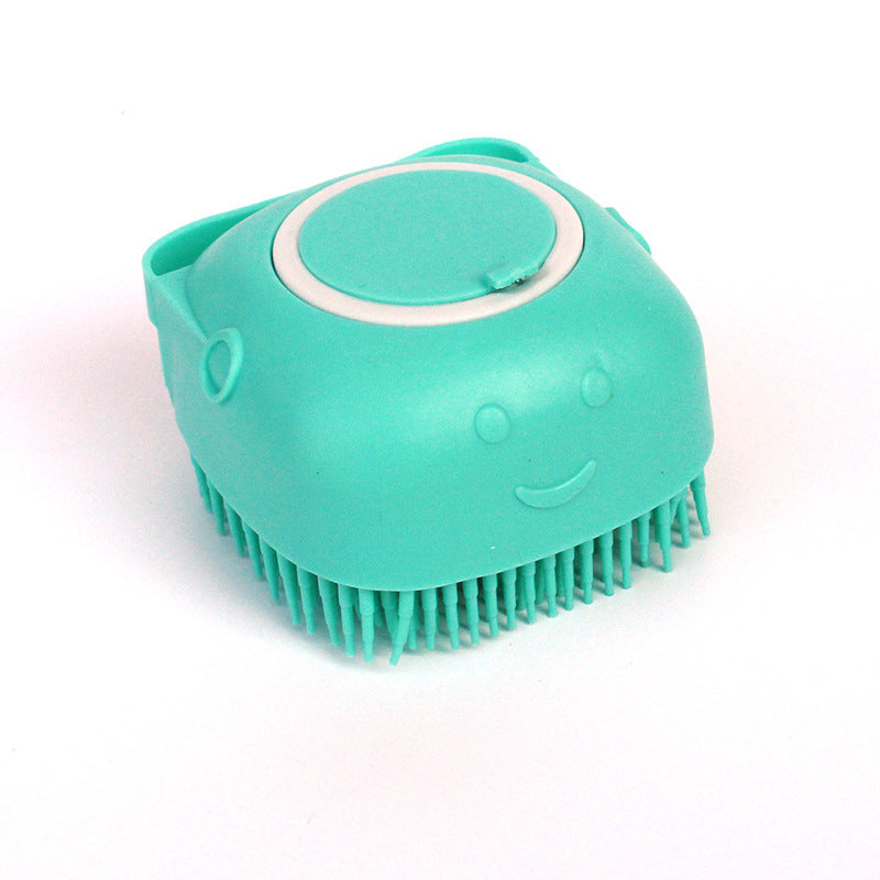 Silicone Pet Bath Brush – Grooming & Shampoo Dispenser - Shop Happy Paws Now