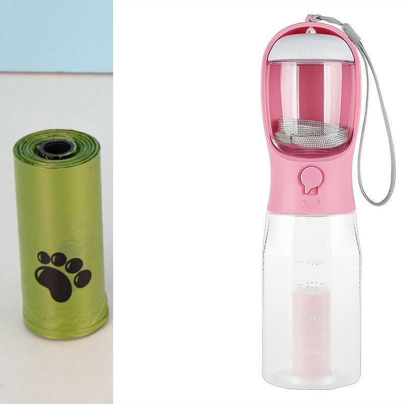 3-in-1 Portable Pet Water Bottle, Feeder & Poop Dispense - Shop Happy Paws Now