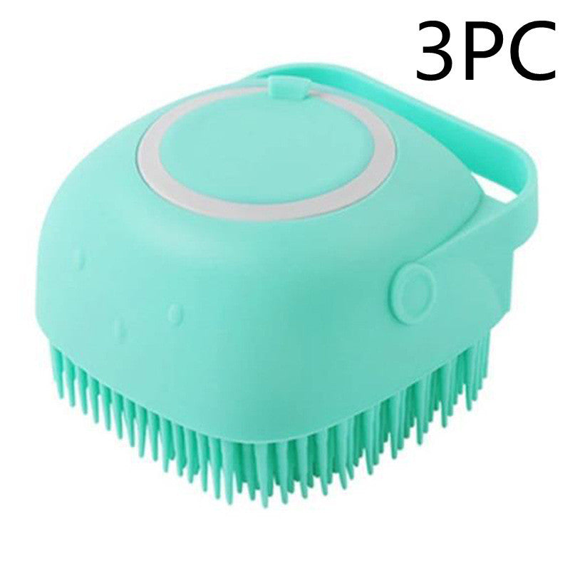 Silicone Pet Bath Brush – Grooming & Shampoo Dispenser - Shop Happy Paws Now