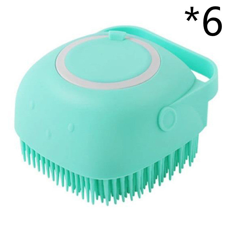 Silicone Pet Bath Brush – Grooming & Shampoo Dispenser - Shop Happy Paws Now